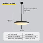 Nordic LED Pendant Light Flying Saucer 5-Light E26 E27 D30cm Tricolor White Black 90-260V