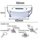 Mini COB LED Recessed Downlight DC 12V 3W 52mm Adjustable Drive Free IP44 Full Aluminum