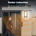 20W IP65 LED Outdoor Wall Lamp Radar Motion Sensor 3-6m AC 85-265V Black ABS Porch Garden