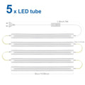 T8 LED Bar Tube Light 25W 50cm 270-Degree SMD2835 Cabinet Kitchen Showcase 110-220V 1-6 Pack