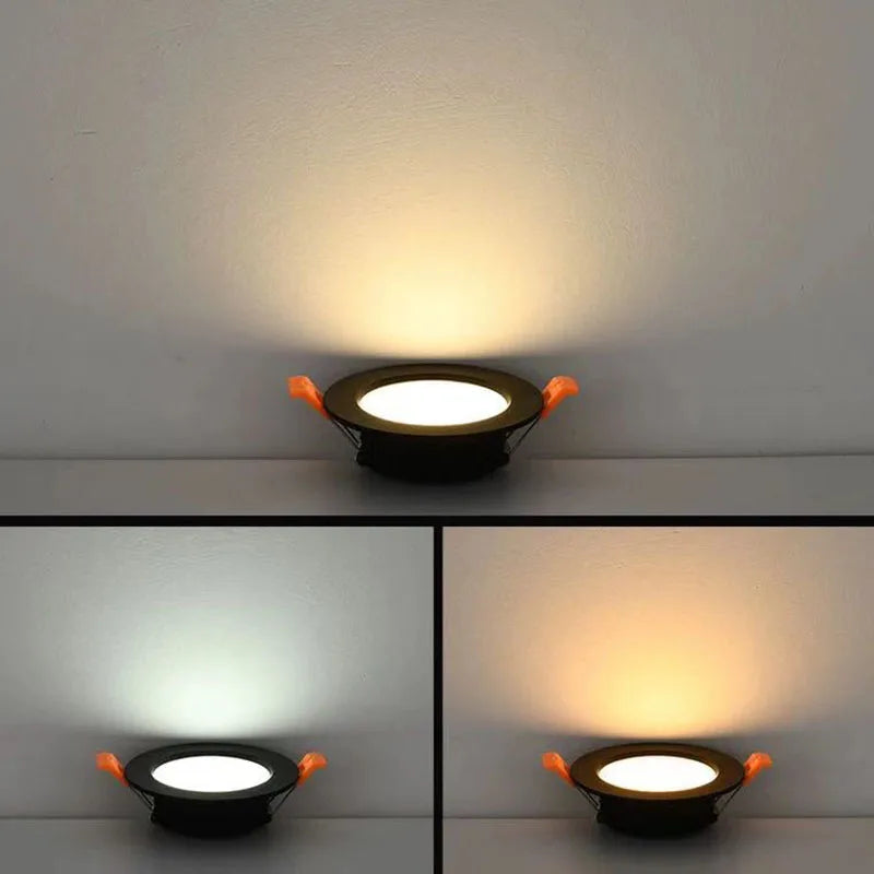 Dimmable LED Recessed Downlight 3W-30W 120° CRI 85+ 95-110lm/W White Black AC 85-265V