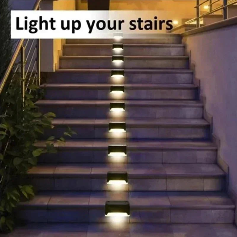 Solar LED Step Deck Lights Outdoor Waterproof IP66 Stair Garden Path Lamp