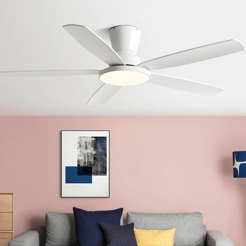 Ceiling Fan with LED Light 42 48 58 72 Inch DC Motor 6-Speed Remote Control 110-220V