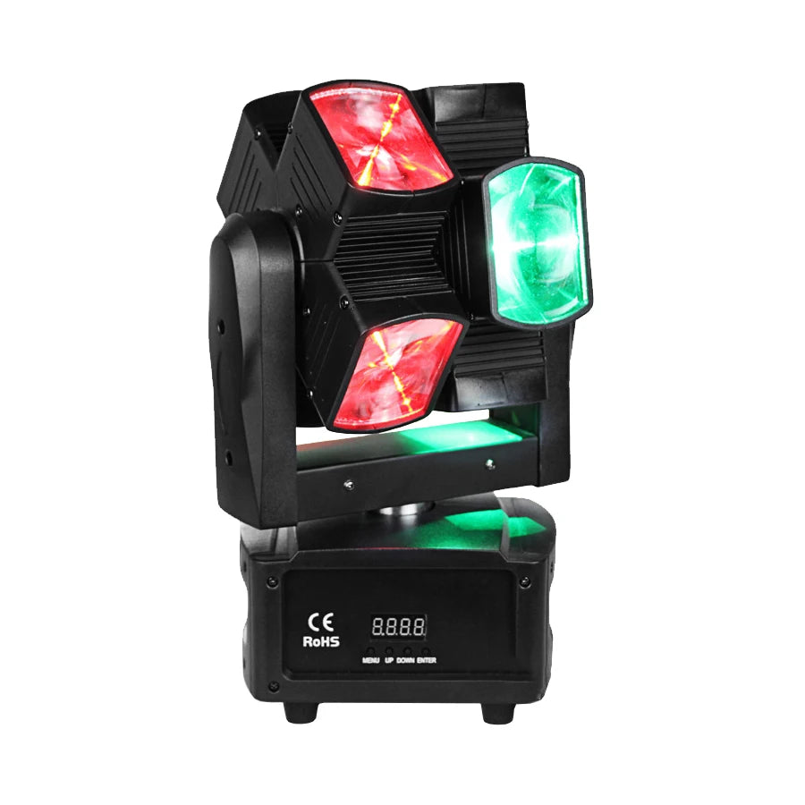100W RGBW Moving Head Stage Light 8x10W 4-in-1 DMX 10/21CH 360° AC 90-240V 3.75kg