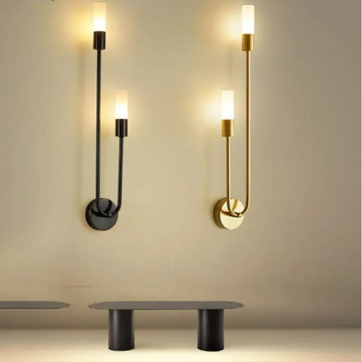 Nordic Minimalist G9 Wall Lamp Iron Black Gold Up Down Touch Switch AC 90-260V 2-Light