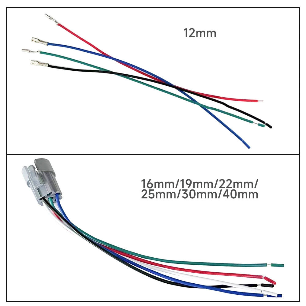 IP65 LED Illuminated Metal Push Button Switch 12mm 16mm 19mm 22mm 1-3A Momentary Latching 5 Colors
