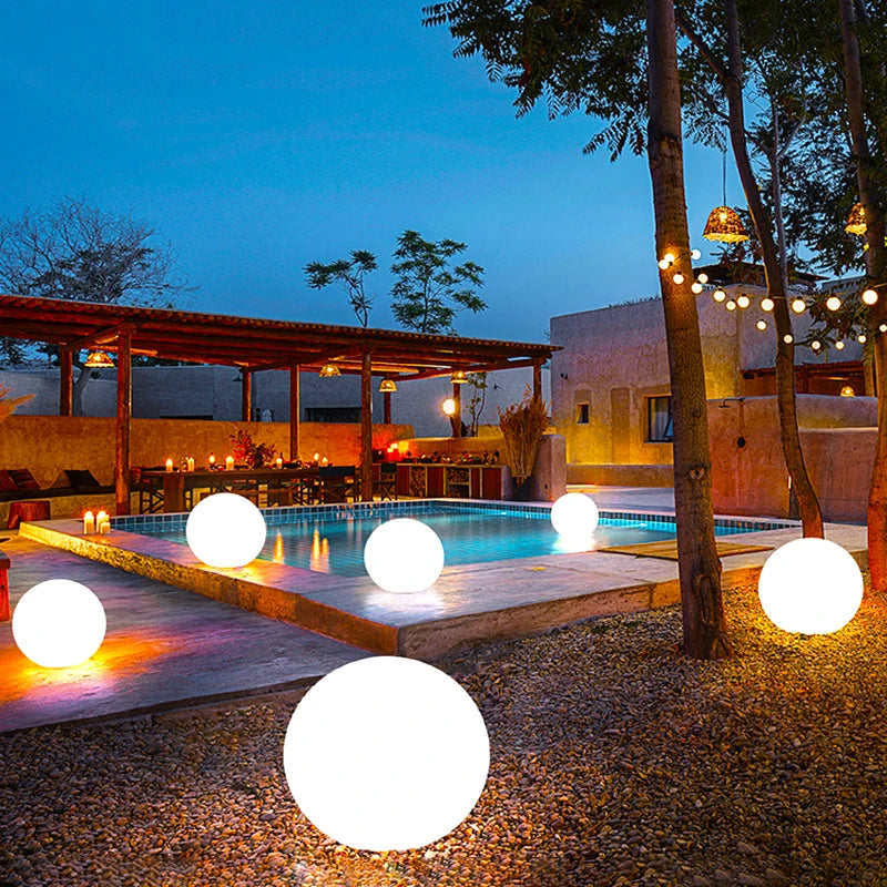 Solar LED RGB Floating Ball Light 16 Colors 4 Modes Remote Control IP65 LLDPE Plastic 20cm 25cm 30cm Pool Garden Outdoor