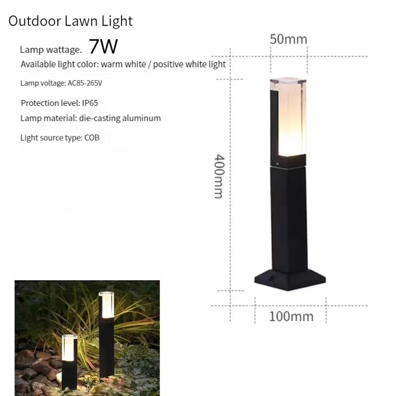 IP65 LED Garden Lawn Lamp 7W 10W 12W Die-Cast Aluminum AC 110-220V Warm Natural Cool White