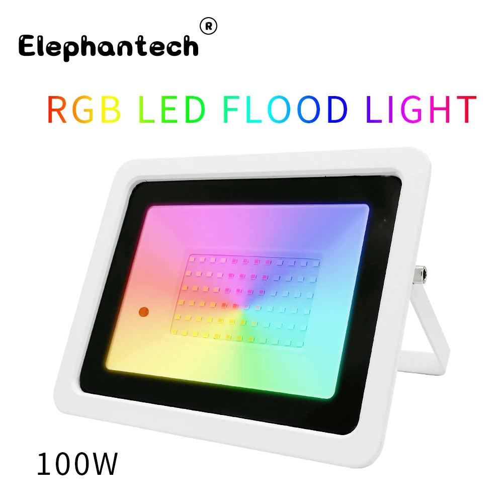 RGB LED Flood Light 20W 30W 50W 100W IP68 120° 24-Key Remote Memory Function AC 110-240V