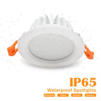 IP65 Waterproof LED Recessed Downlight Square Round 5W 7W 9W 12W 15W 85-265V Black White