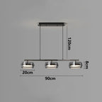 Nordic Multi-Head Glass Pendant Lamp 3 4 5 6 Heads 45-90W 3-Color Switchable AC 90-265V