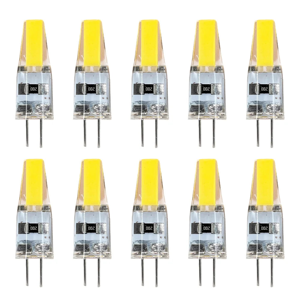 G4 LED COB Bulb 6W 250lm 360° CRI 80+ DC 12V Warm Cool White 10-Pack Chandelier Spotlight