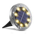 Solar LED Underground Ground Light 8 or 20 LED IP65 Stainless Steel ABS Dusk to Dawn Auto Sensor Warm White Cool White Garden Path Driveway