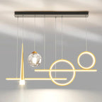 65W LED Bar Pendant Chandelier L94cm 4-Mode Dimmable 2800-6000K AC 90-265V Black Iron Acrylic