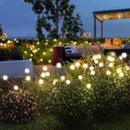 Solar LED Firefly Garden Stake Light IP44 Waterproof Warm White Swaying Flexible Branch Plastic Outdoor Pathway Patio Decor