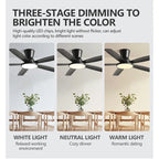 Ceiling Fan with LED Light 42 48 58 72 Inch DC Motor 6-Speed Remote Control 110-220V