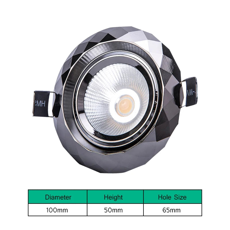 LED Recessed Downlight 5W 7W Aluminum Epistar COB 60 Degree CRI 80 100 to 110 lm/W Dimmable Driver Included AC 85-265V Ceiling Spot
