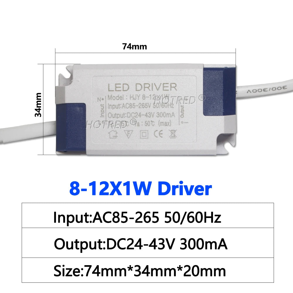 Constant Current LED Driver 3-5W 4-7W 8-12W 300mA 280mA AC 85-265V DC 8-43V Transformer