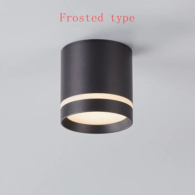 Dimmable COB LED Cylinder Ceiling Downlight 5W 7W 9W 12W 15W 18W Forged Aluminum Knob Switch 45 Degree Adjustable AC 110-220V