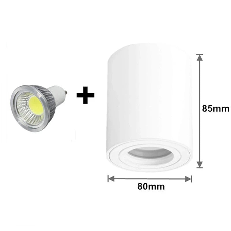 GU10 Replaceable Surface-Mounted LED Downlight 9W 12W 15W CRI 80+ 100-110lm/W AC 85-265V