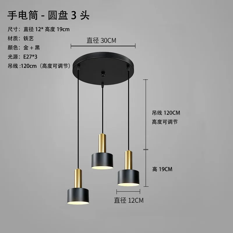 Nordic Minimalist E26 E27 Pendant Lamp Brushed Nickel 6 Colors 1.2m Cord AC 90-260V Bedroom