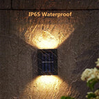 Solar LED Outdoor Wall Light Up and Down 2 or 6 LED IP65 Waterproof 600mAh Auto On/Off Warm White Cool White Garden Fence Stair Corridor