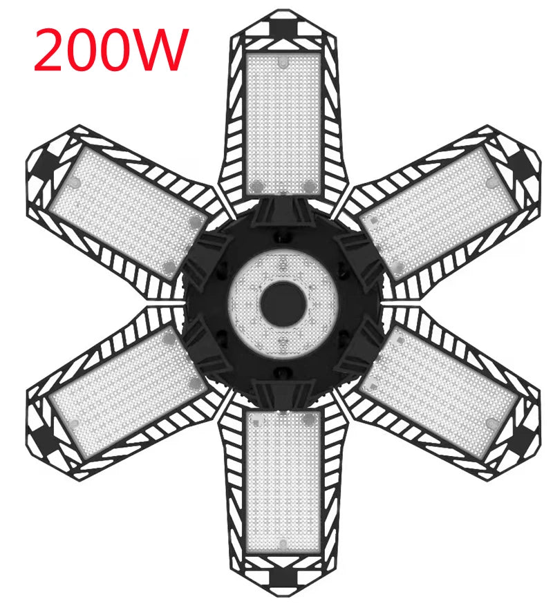 Deformable LED High Bay Bulb 80W 100W 200W 250W E26 E27 E39 E40 B22 360° 130lm/W 6000K