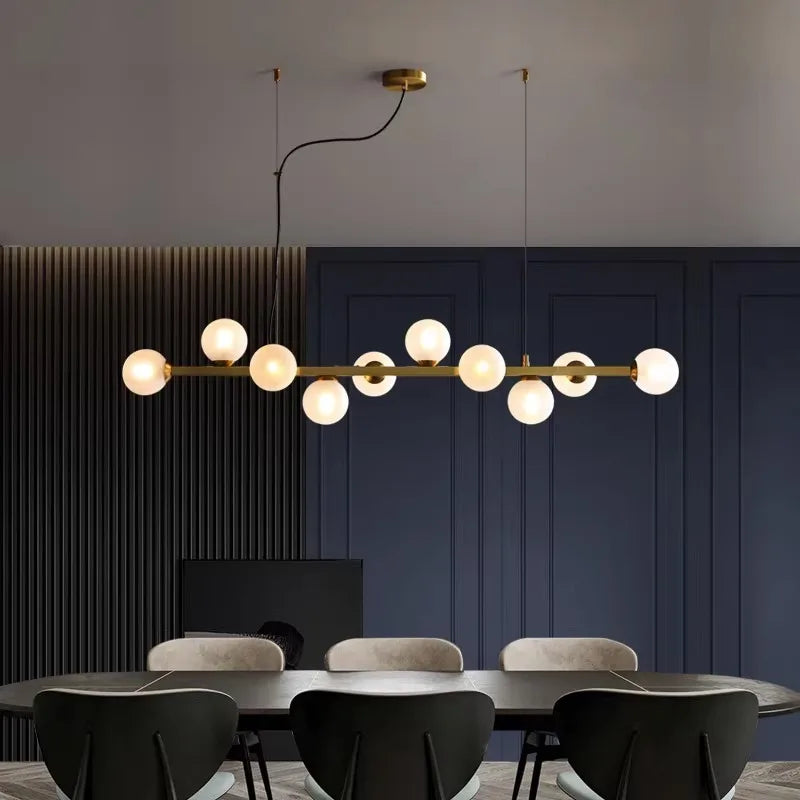 Modern Multi-Head Glass Pendant Chandelier 8 10 12 Heads 72-106W 4-Mode AC 90-240V