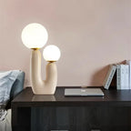 Nordic Double-Head G9 LED Table Lamp Resin Frosted Glass Knob Switch AC 90-260V Bedroom