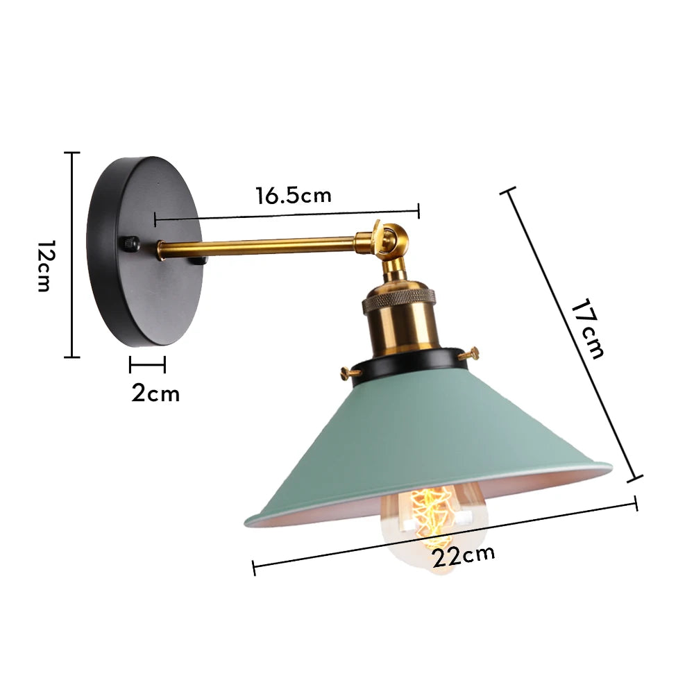 Nordic Wooden Wall Lamp E27 Iron Oak Wood PU Leather Adjustable Head 17 Specs 110-240V