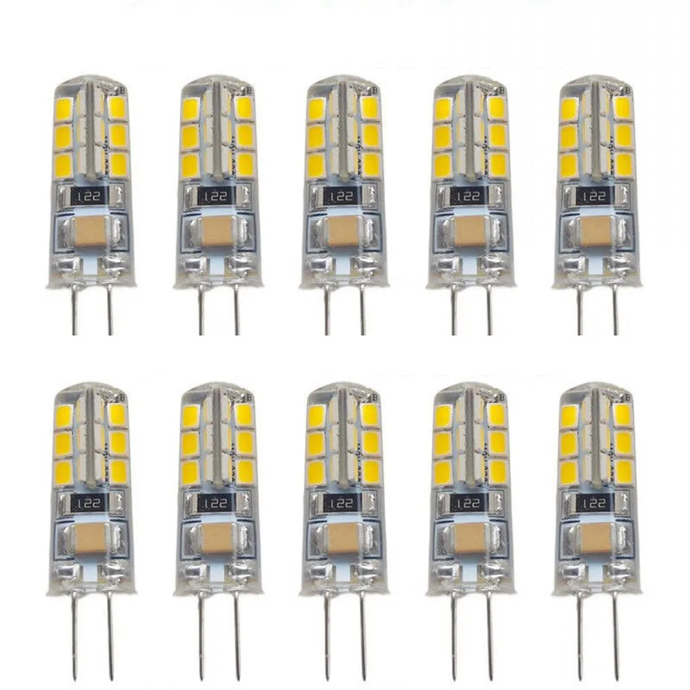 G4 LED Bulb 2W 3W 5W 9W 12W 15W Silicone 360-Degree AC 12V 220V DC 12V CRI 80+ 10 Pack