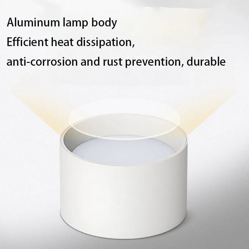 LED Surface Mounted Downlight 7W 10W Aluminum No Cut Hole Required AC 90-260V 90mm x 65mm Living Room Bedroom White Black