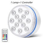 IP68 Submersible LED Pool Light 16 Colors RF Remote Control 4 Suction Cups Magnet Mount ABS Battery Powered 7cm and 8.5cm