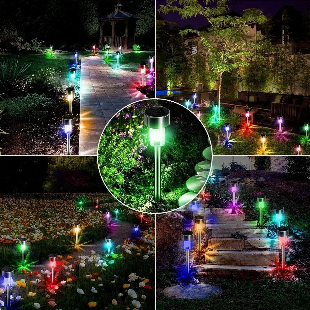 Solar Garden Stake Light IP55 Auto Dusk-Dawn 6-8hr H29.5cm ABS Stainless Steel Pathway