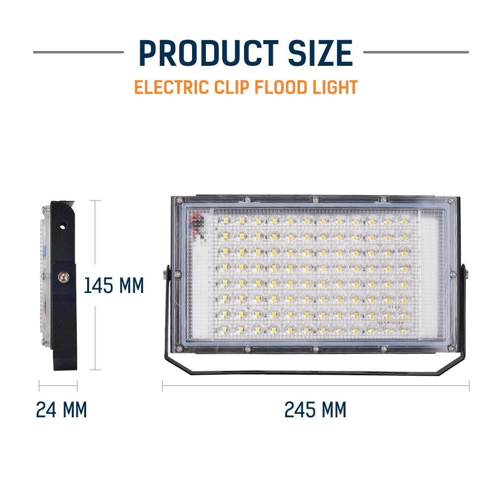 DC 12V 100W LED Flood Light IP66 SMD2835 9000lm CRI 85+ Cool White Portable Emergency