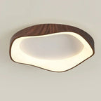Nordic Wood Grain LED Ceiling Light Dimmable Remote Control 42cm 52cm Acrylic Iron Surface Mount AC 90-260V Bedroom Living Room
