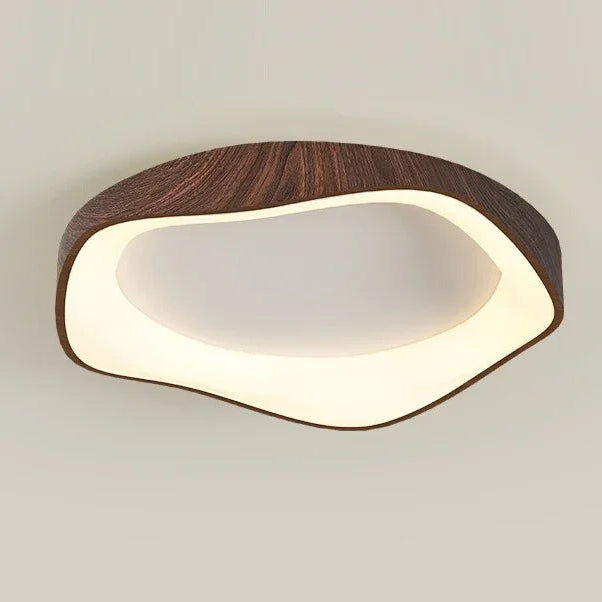 Nordic Wood Grain LED Ceiling Light Dimmable Remote Control 42cm 52cm Acrylic Iron Surface Mount AC 90-260V Bedroom Living Room