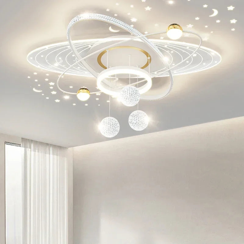 Modern Oval LED Pendant Chandelier Iron Acrylic Black Gold White Dimmable Remote AC 85-265V