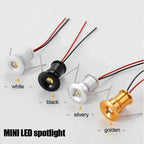 Mini 1W DC12V LED Recessed Spotlight D20mm 100lm 90-Degree Warm Neutral Cool RGB Colors