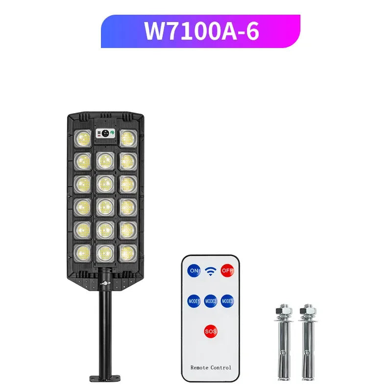 Solar LED Street Light PIR Motion Sensor 3 Modes Remote Control IP65 ABS 6V 5W Panel 4 to 8 Panel Configurations Garden Courtyard