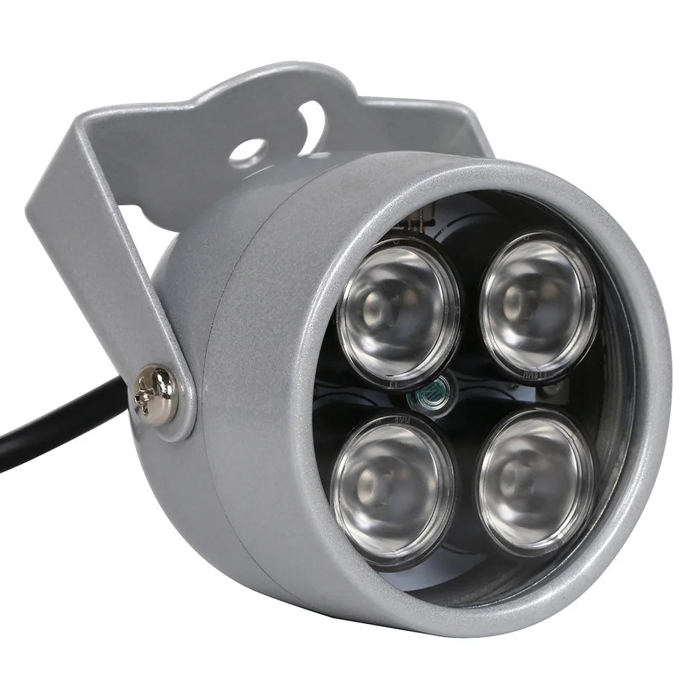 4-Array IR LED Illuminator CCTV Night Vision 10-40m Auto Sensor DC 12V Waterproof 60x55x75mm