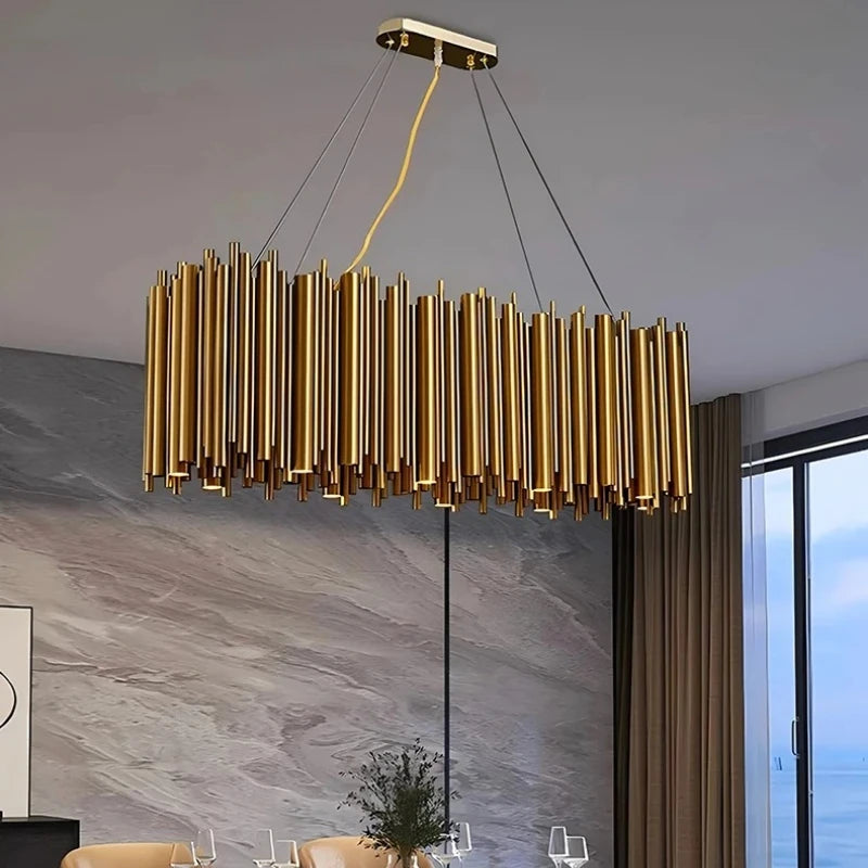 Modern Luxury Ironware Pendant Chandelier D60-120cm 86-195W Dimmable Remote AC 90-265V