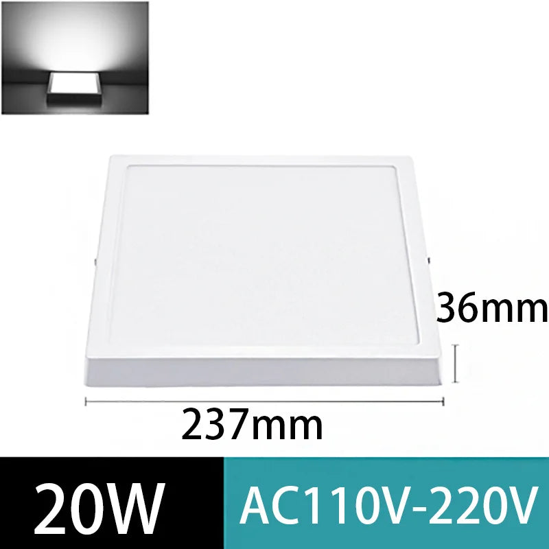 Ultra-Thin LED Surface Ceiling Light 10W 15W 20W 30W Square Round CRI 90+ AC 90-265V
