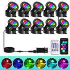 IP68 RGB LED Underwater Pond Spotlight 6 LED Beads 90 Degree Adjustable App and Remote Control 16 Million Colors ABS 5.5cm x 6cm Pond Garden