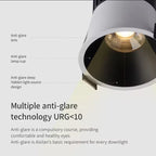 Dimmable Anti-Glare COB LED Recessed Downlight 3W 5W 7W 9W 10W 12W 15W 18W CRI 90+