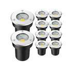 4-Pack IP66 LED Underground Buried Light 5W 10W 15W AC 85-265V DC 12V CRI 80+ Garden Path
