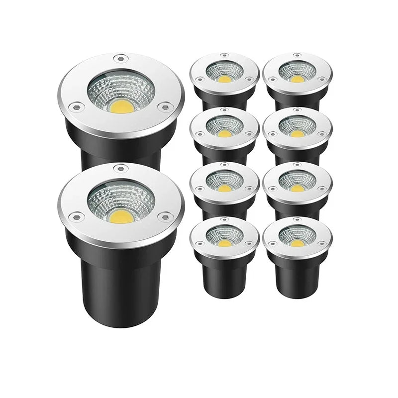 4-Pack IP66 LED Underground Buried Light 5W 10W 15W AC 85-265V DC 12V CRI 80+ Garden Path
