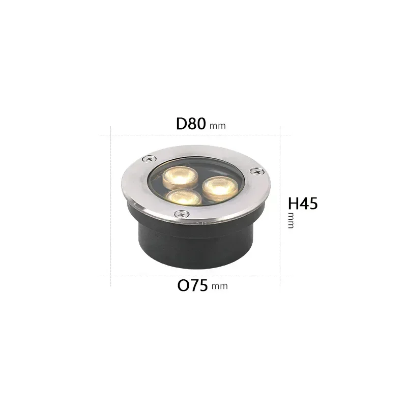 IP67 LED Recessed Ground Spotlight 2W 3W 6W 10W 12W 18W Aluminum Stainless Steel Tempered Glass AC 85-265V or DC 12V 24V Garden Pool