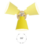 Nordic Wooden E26 E27 Wall Lamp 350-Degree Rotatable 6 Colors EU UL Plug Bedroom Living Room