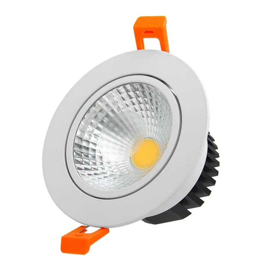 Dimmable COB LED Recessed Downlight 6W 9W 12W 15W Aluminum Knob Switch CRI 82 AC 110-230V Ceiling Spot Driver Included